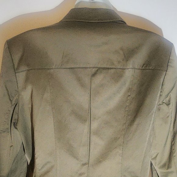 Talbot Petites stylish stretch blazer, Lined, Green/Grey in size 14 - Picture 8 of 13